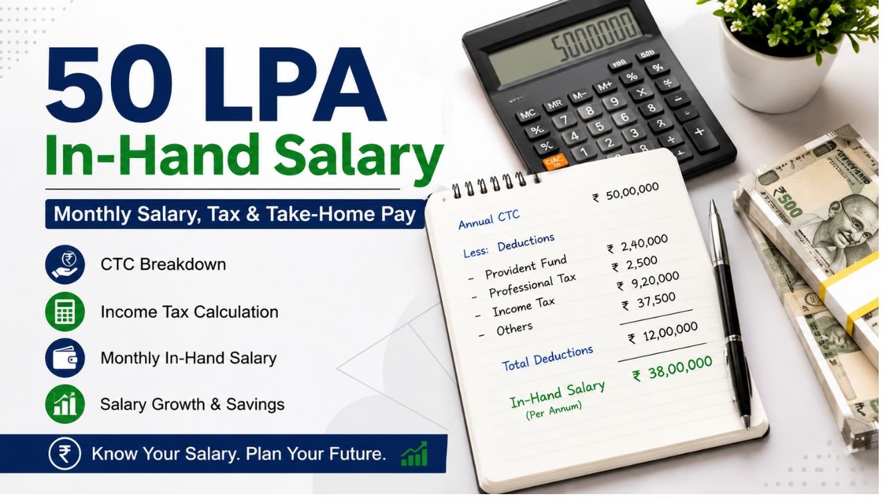 50 LPA In-Hand Salary: Monthly Take-Home, Tax, Calculation & Salary Structure