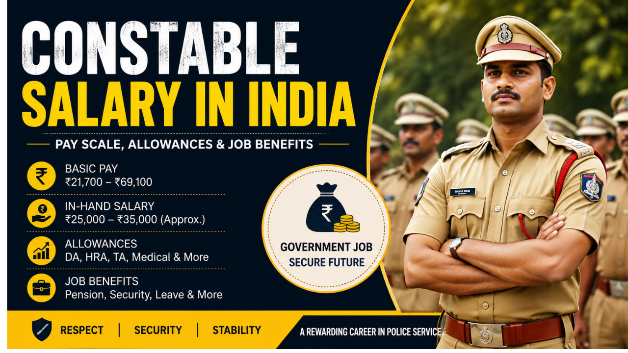 Constable Salary in India 2026: Pay Scale, In-Hand Salary, Allowances & Career Growth