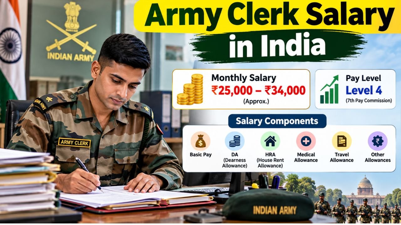 Army Clerk Salary in India: Monthly In-Hand Salary, Pay Scale, Allowances and Benefits